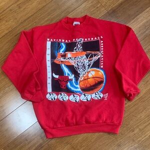 Vntg 90’s NBA lightning & hoop graphic Chicago Bulls Tultex Rex sweatshirt sz L